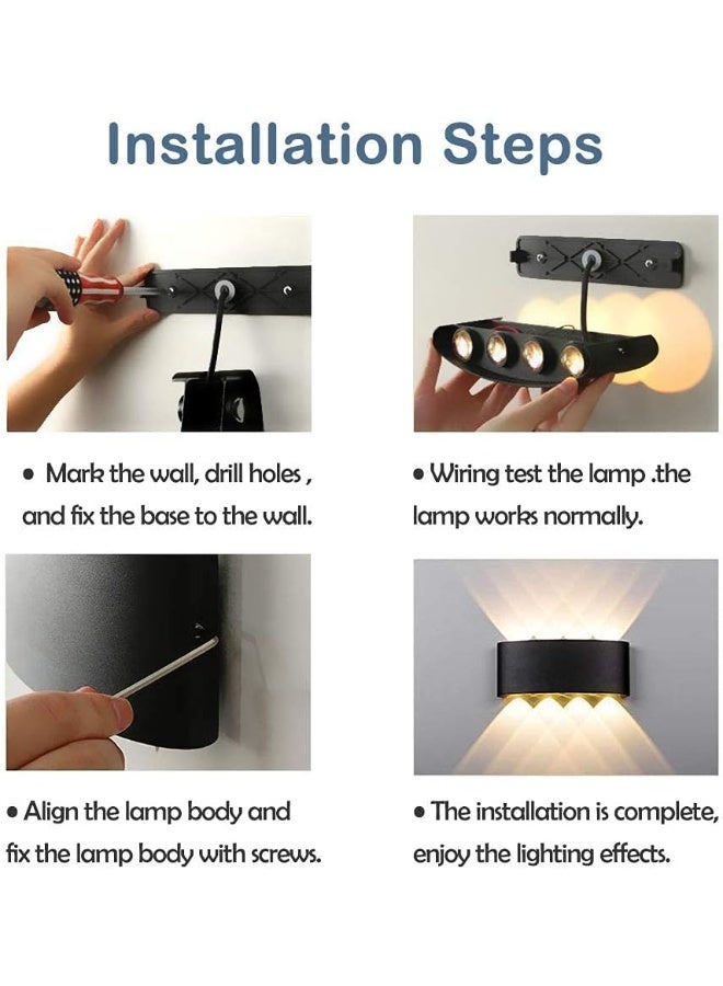 Firasa Matte Black LED Wall Light 8W 3000K Warm Glow | IP65 Waterproof Indoor/Outdoor Sconce for Living Room, Bedroom, Hallway, Garden & Ramadan Decor your - Image 3